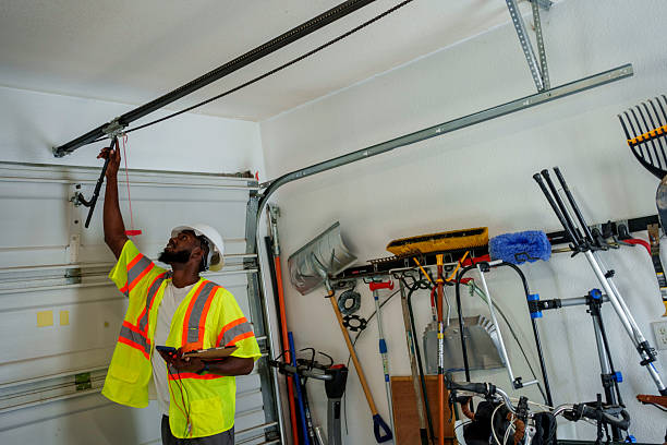 Professional Garage Door Panel Replacement technician working in Salida del Sol Estates, TX